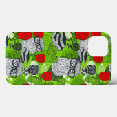 Coques Case-Mate iPhone Chouette en roses rouges (Verso (horizontal))