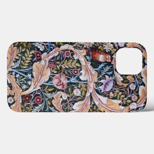 Coques Case-Mate iPhone Chouette et fleurs, William Morris (Verso (horizontal))