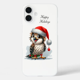 Coques iPhone 16 Plus Chouette festive de vacances de Noël