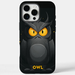 Coques iPhone 16 Pro Max Chouette grincheuse personnalisée