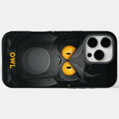 Coques Case-Mate iPhone Chouette grincheuse personnalisée (Verso (horizontal))