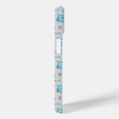 Coques Case-Mate iPhone Chouette gris bleu mou Motif Monogramme (Verso / Droite)