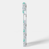 Coques Case-Mate iPhone Chouette gris bleu mou Motif Monogramme (Verso / Gauche)