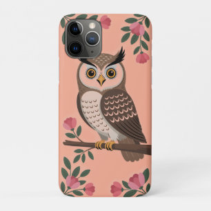 Case-Mate iPhone Case Chouette marron stylisée sur une branche avec des