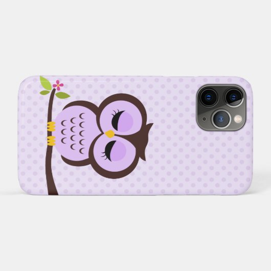Coques Case-Mate iPhone Chouette mauve (Dos (Horizontal))