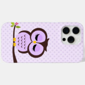 Coques Case-Mate iPhone Chouette mignonne pourpre (Verso (horizontal))