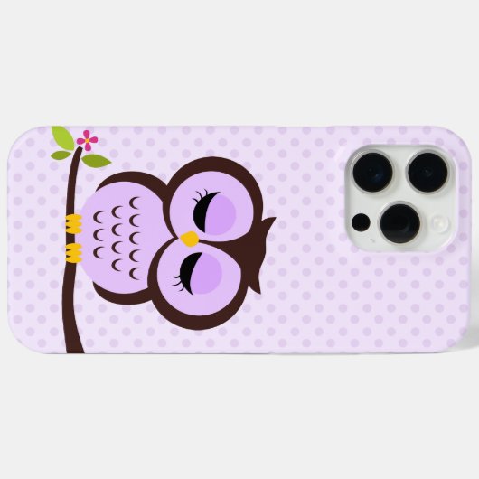 Coques Case-Mate iPhone Chouette mignonne pourpre (Verso (horizontal))