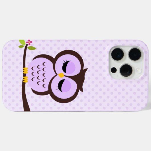 Coques Case-Mate iPhone Chouette mignonne pourpre (Verso (horizontal))