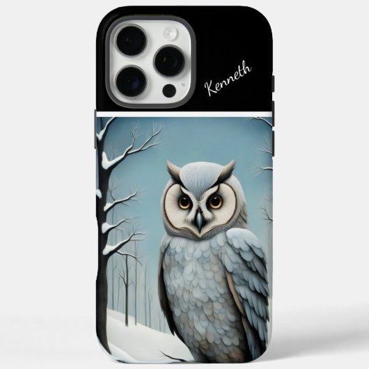 Coques Case-Mate iPhone Chouette Neige En Bois D'Hiver (Verso)