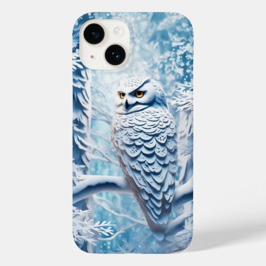Coques Case-Mate iPhone Chouette neigeuse - Coupe de papier hiver (Verso)