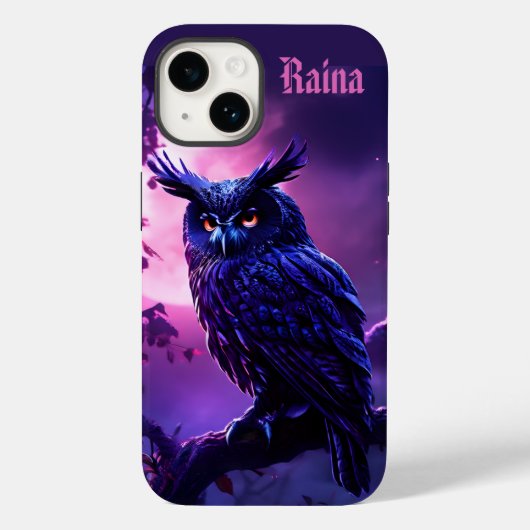 Coques Case-Mate iPhone Chouette noire à minuit (Verso)