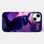 Coques Case-Mate iPhone Chouette noire à minuit (Verso (horizontal))