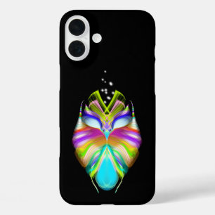 Coques iPhone 16 Plus Chouette Oracle noire et multicouleur