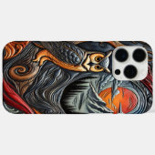 Coques Case-Mate iPhone Chouette perchée sur l'arbre sous un feu de lune r (Verso (horizontal))