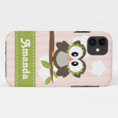 Coques Case-Mate iPhone Chouette rose (Dos (Horizontal))