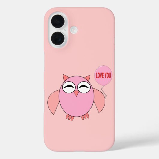 Coques Case-Mate iPhone Chouette rose mignonne je t'aime (Verso)