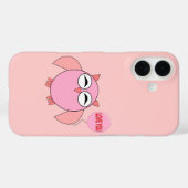Coques Case-Mate iPhone Chouette rose mignonne je t'aime (Verso (horizontal))