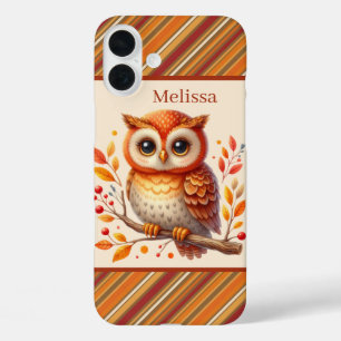 Coques iPhone 16 Plus Chouette saisonnière mignonne ajouter un nom