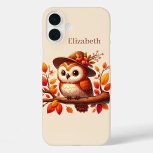 Coques iPhone 16 Plus Chouette saisonnière mignonne ajouter un nom