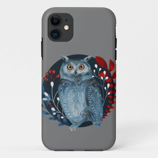 Coques Case-Mate iPhone Chouette scandinave de Noël à l'ancienne (Dos)