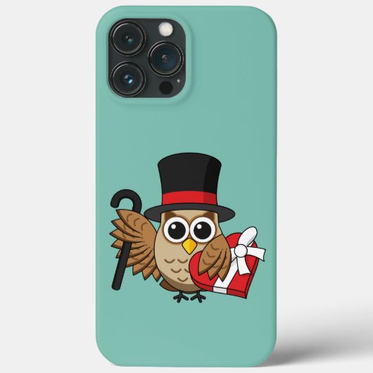 Coques Case-Mate iPhone Chouette sophistiquée avec boîte de chocolat cardi (Verso)