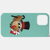 Coques Case-Mate iPhone Chouette sophistiquée avec boîte de chocolat cardi (Verso (horizontal))