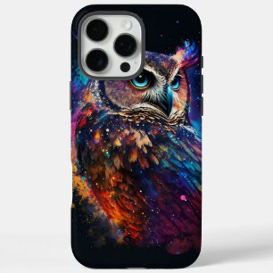 Coques iPhone 16 Pro Max Chouette spatiale colorée