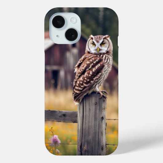 Coques Case-Mate iPhone Chouette sur le vieux poste de clôture (Verso)
