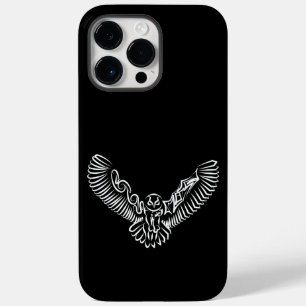 Coque Pour Pour iPhone 14 Pro Max Chouette volante tribale noire et blanche