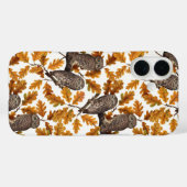 Coques Case-Mate iPhone Chouettes d'automne sur coton blanc (Verso (horizontal))