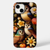 Coques Case-Mate iPhone Chouettes et fleurs | Moderne Haeckel (Verso)