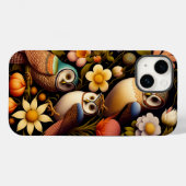 Coques Case-Mate iPhone Chouettes et fleurs | Moderne Haeckel (Verso (horizontal))