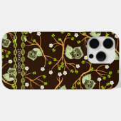 Coques Case-Mate iPhone Chouettes et fleurs motif (Verso (horizontal))