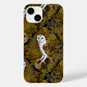 Coque Pour iPhone 14 Chouettes, fougères, chênes et baies 2