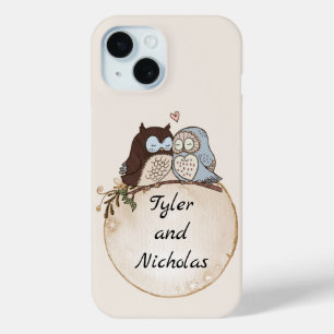 Coque Pour iPhone 15 Chouettes Lovey Dovey Ajoutent Noms Cadeau pour Pe