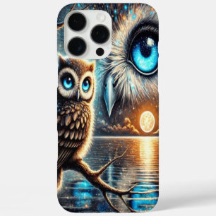 Coques iPhone 16 Pro Max Chouettes mystiques sous une réflexion lune