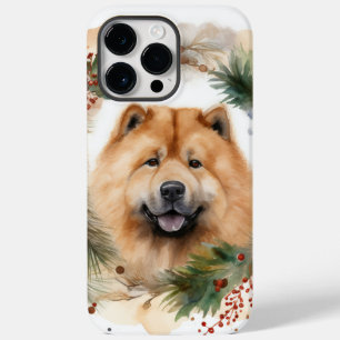 Coque Pour Pour iPhone 14 Pro Max chow chow Christmas Wreath Festive Pup