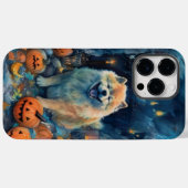Coques Case-Mate iPhone Chow Chow Halloween avec citrouilles effrayant (Verso (horizontal))