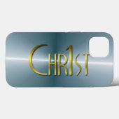 Coques Case-Mate iPhone Chr1st - Métal brossé foncé (Verso (horizontal))
