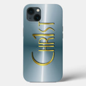 Coques Case-Mate iPhone Chr1st - Métal brossé foncé (Verso)