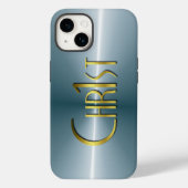 Coques Case-Mate iPhone Chr1st - Métal brossé foncé (Verso)