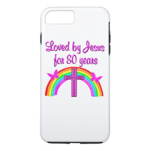 COQUES POUR iPhone CHRÉTIEN 80E ANNIVERSAIRE RAINBOW DESIGN