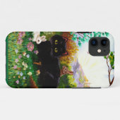 Coques Case-Mate iPhone Chrétien Creationart de lapin de chat noir d'art (Dos (Horizontal))