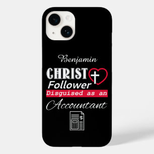 Coque Pour iPhone 14 Christ Follower déguisé en comptable chrétien