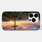 Coques Case-Mate iPhone Christian Cross Hilltop Sunset iPhone Case (Verso (horizontal))