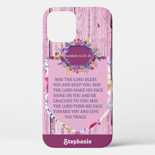 Coques Case-Mate iPhone Christian La Bible Florale Rose Verse (Verso)