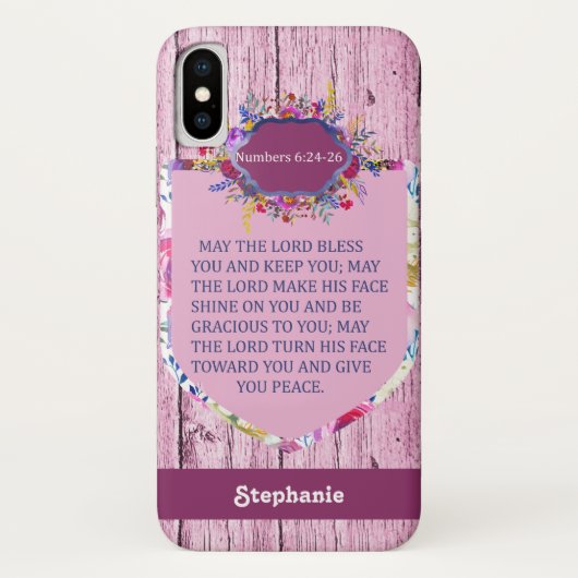 Coques Case-Mate iPhone Christian La Bible Florale Rose Verse (Dos)