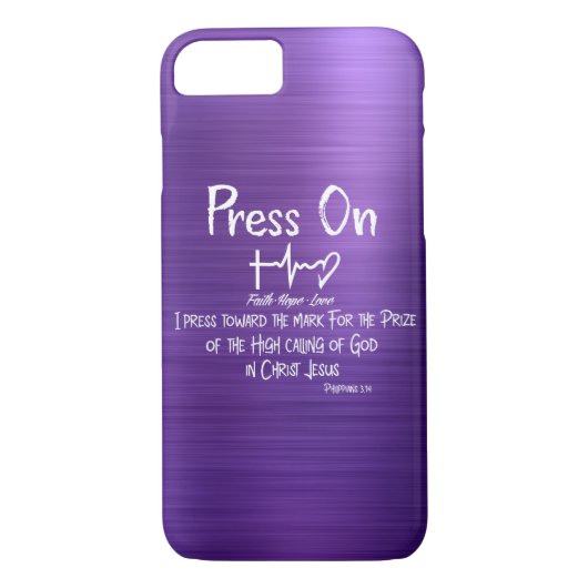 Coques Case-Mate iPhone Christian Press on Philippians 3.14 Ecriture (Dos)