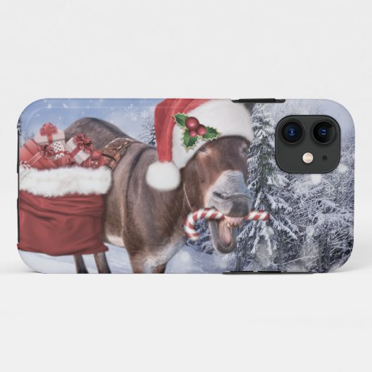 Coques Case-Mate iPhone Christmas donkey with funny (Dos (Horizontal))