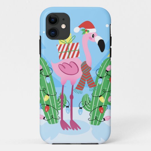 Coques Case-Mate iPhone Christmas Flamingo with Cactus (Dos)